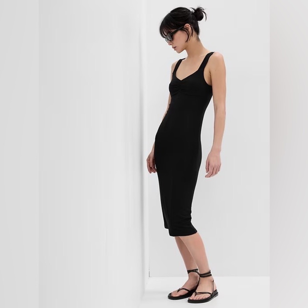 GAP Bodycon Midi Dress XS Black NWOT